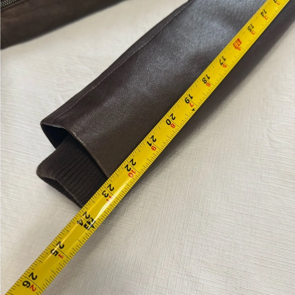 Danier Two-Tone Leather Jacket in Brown with removable liner thinsulate Fit S - Picture 10 of 13